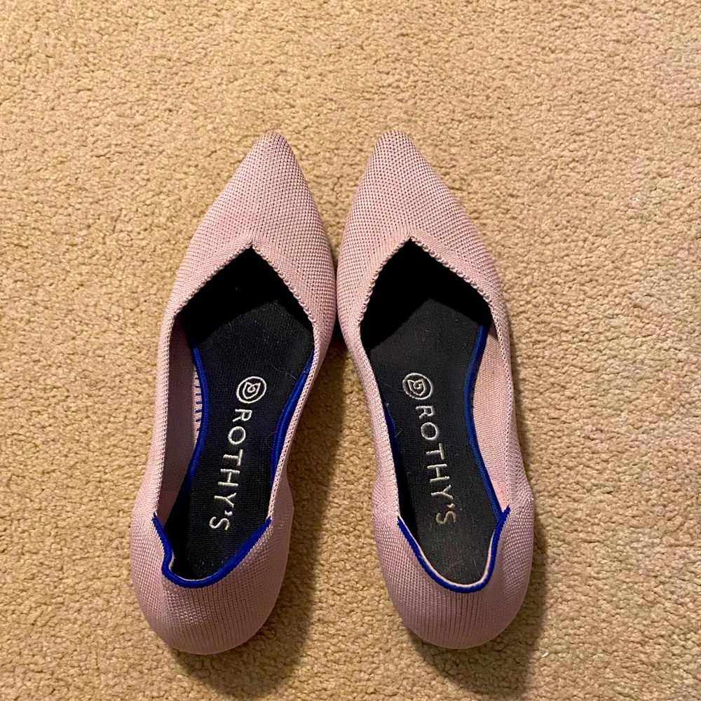 Rothys baby pink/ petal pink The Point shoes 7.5